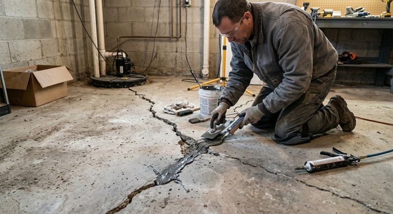 Cracked Basement Floor Repair in Gloucester County, NJ